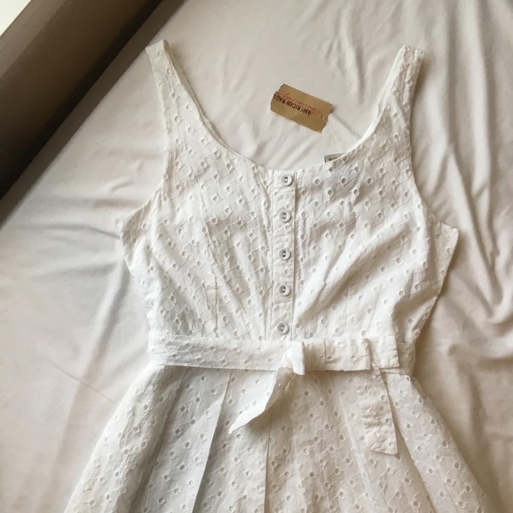 American Rag Kingston Eyelet A-Line belt bow dress